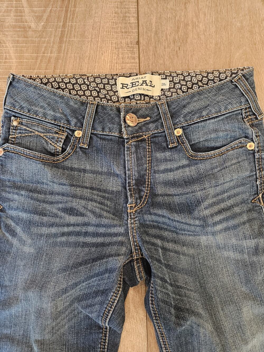 Ariat REAL Perfect Rise Bootcut Denim Jeans Size 28S 28 Short Dark Wash Western